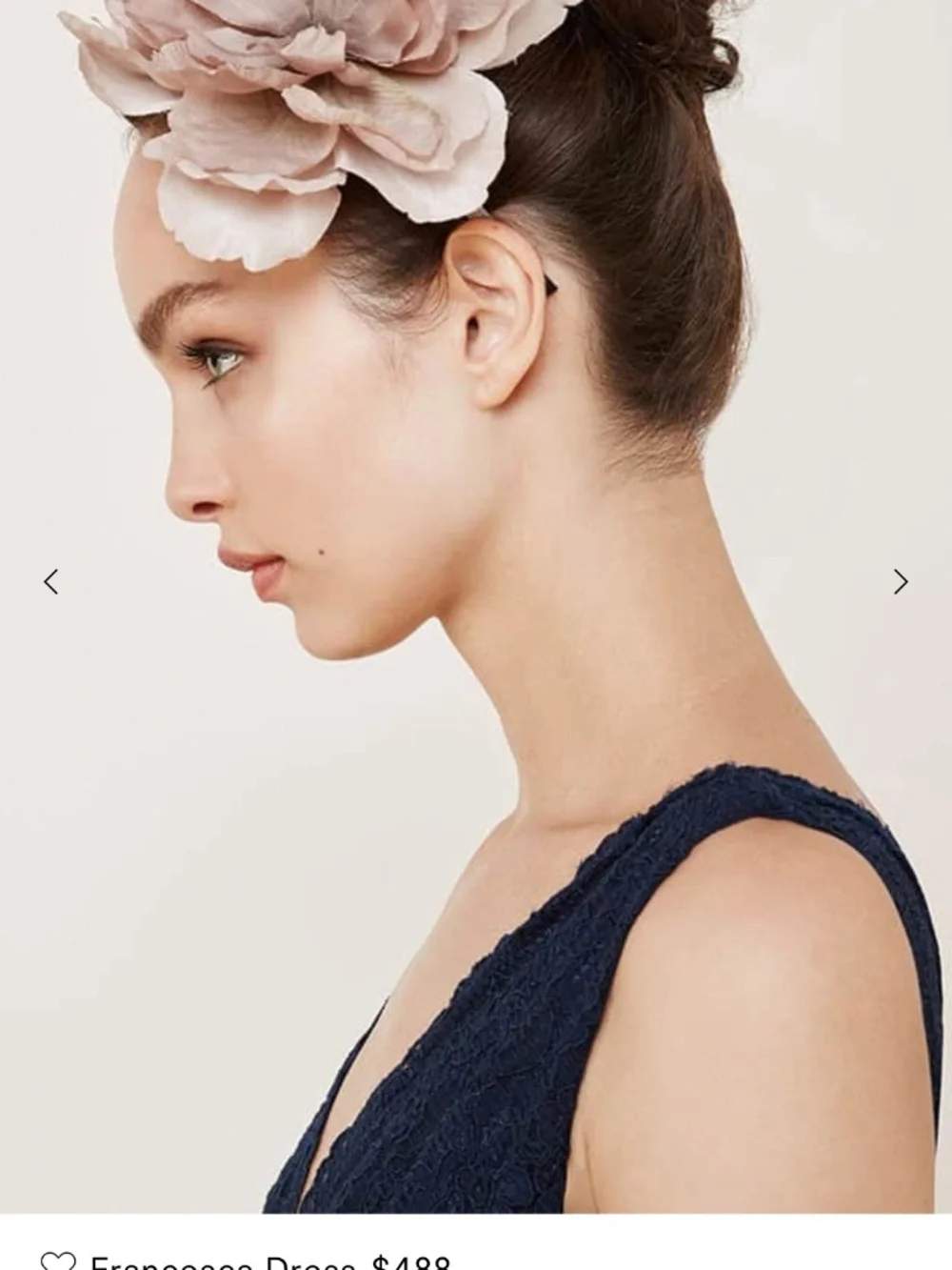 Reformation NWT Size 12 $488 Francesca Deep Navy Plunge Lace Dress Wedding Gown - Picture 3 of 11